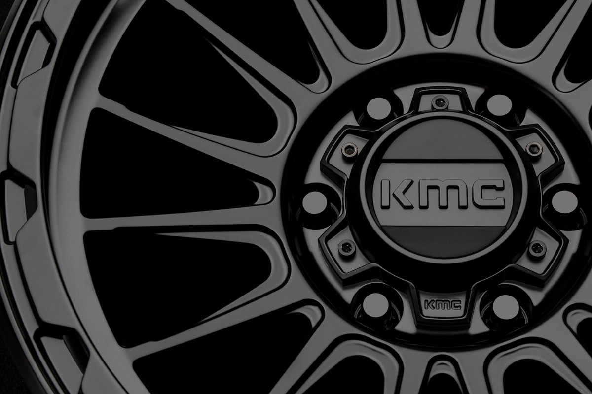 Set 4 17" KMC KM542 Impact 17x8 6x4.5 35mm Satin Black Wheels Offroad Rims