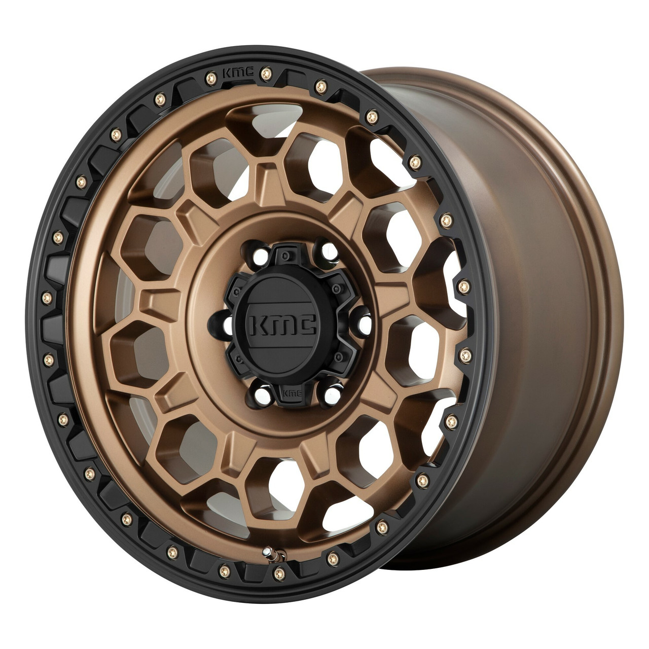 Set 4 KMC KM545 Trek 17x8 5x4.5 Matte Bronze With Black Lip Wheels 17" 35mm Rims
