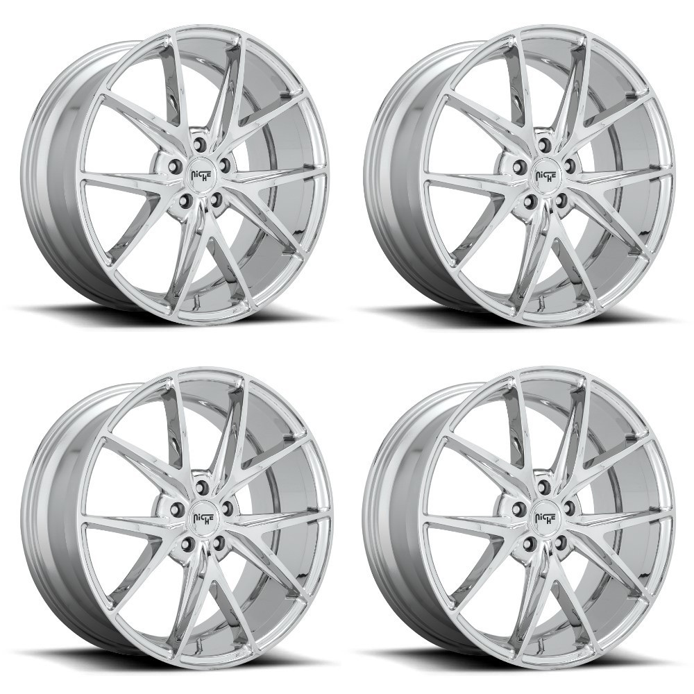Set 4 Niche M248 Misano 22x9 5x4.5 Chrome Wheels 22" 38mm Rims