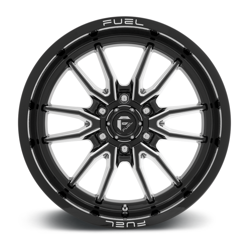 Set 4 18" Fuel D761 Clash 18x9 6x5.5 Gloss Black Milled Wheels -12mm RLifted ims