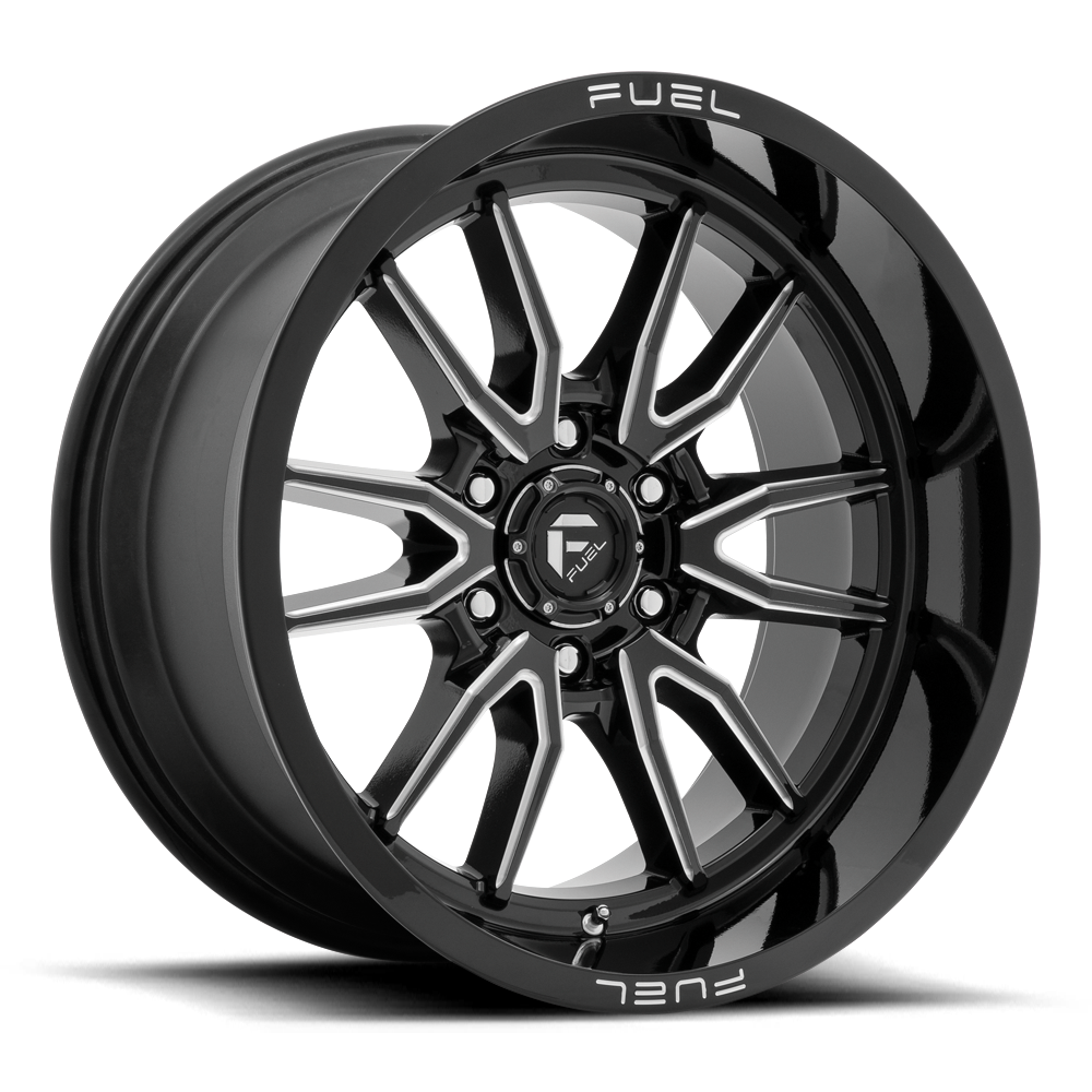 Set 4 18" Fuel D761 Clash 18x9 6x5.5 Gloss Black Milled Wheels -12mm RLifted ims
