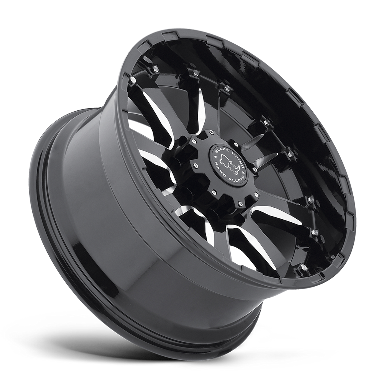 Black Rhino Sierra 20x10 8x6.5 Gloss Black W/ Milled Spokes Wheel 20" -23mm Rim