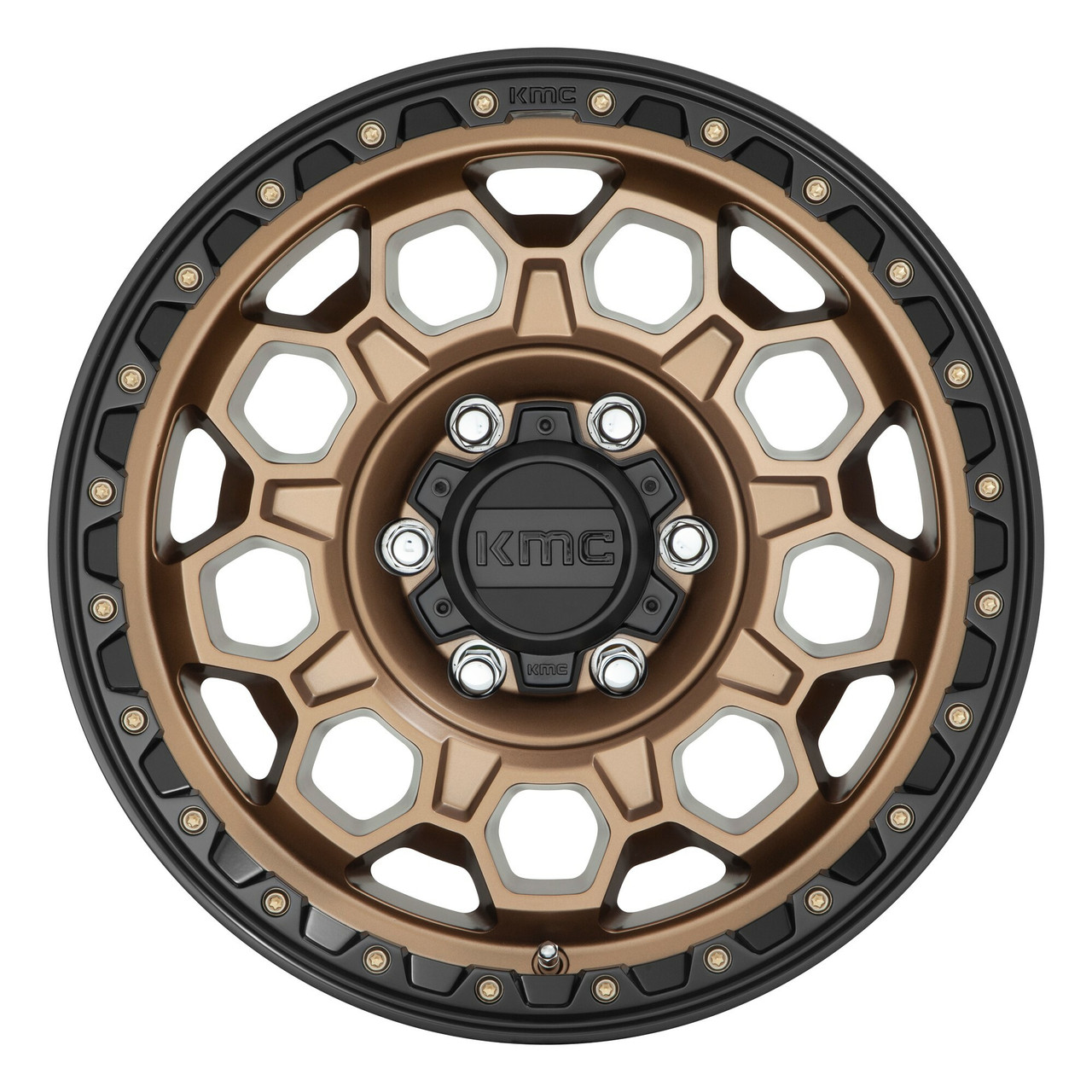 Set 4 KMC KM545 Trek 17x9 5x5 Matte Bronze With Black Lip Wheels 17" 0mm Rims