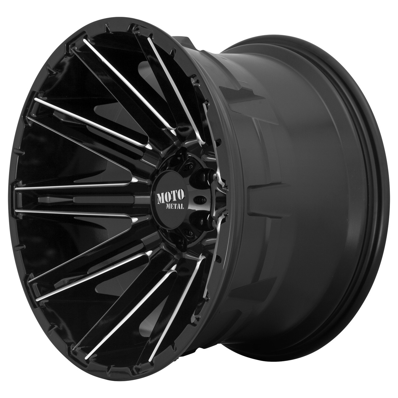 Set 4 22" Moto Metal MO998 Kraken 22x10 8x180 Gloss Black Milled Wheels -18mm