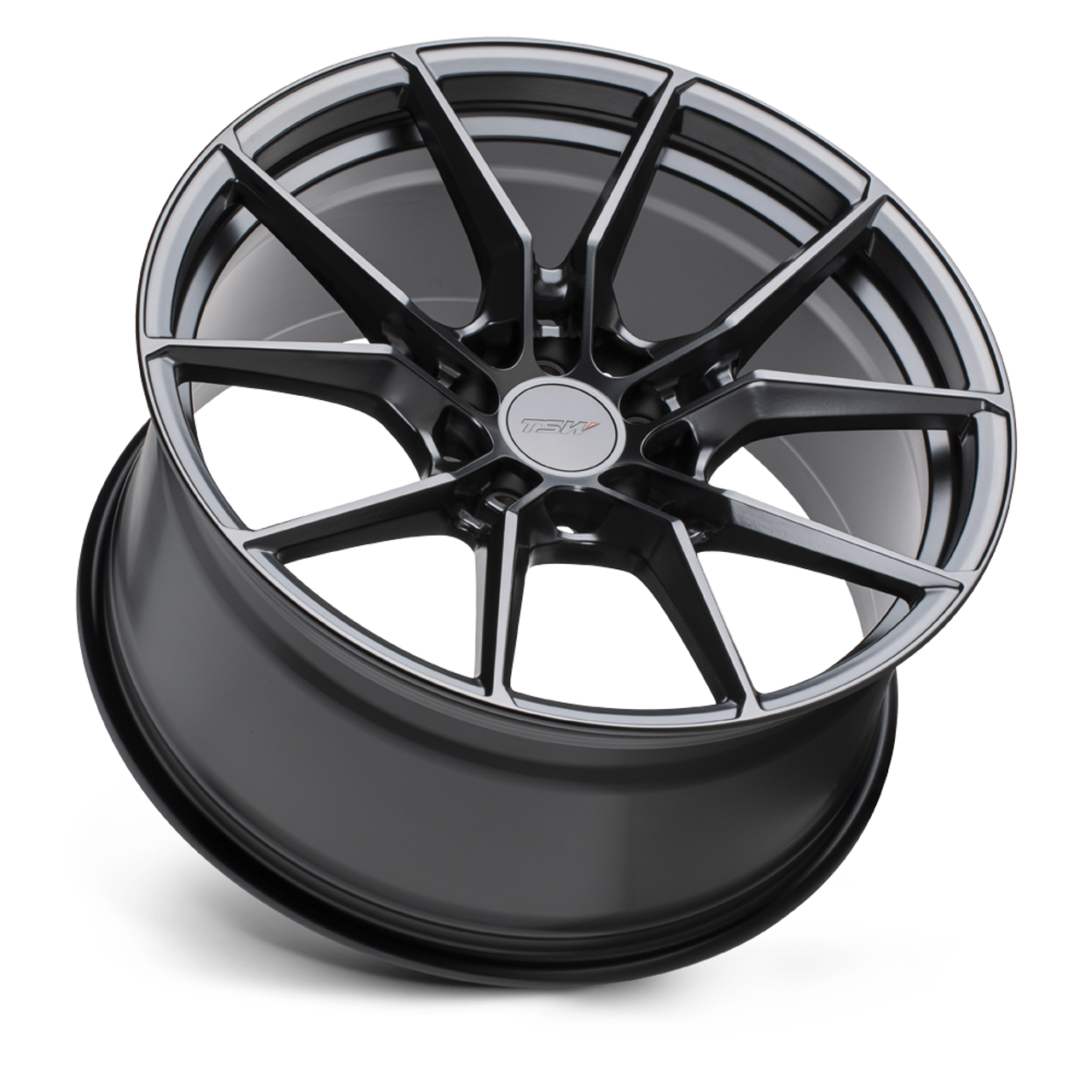 Set 4 TSW Neptune 19x9.5 5x112 Semi Gloss Black Wheels 19" 39mm Rims