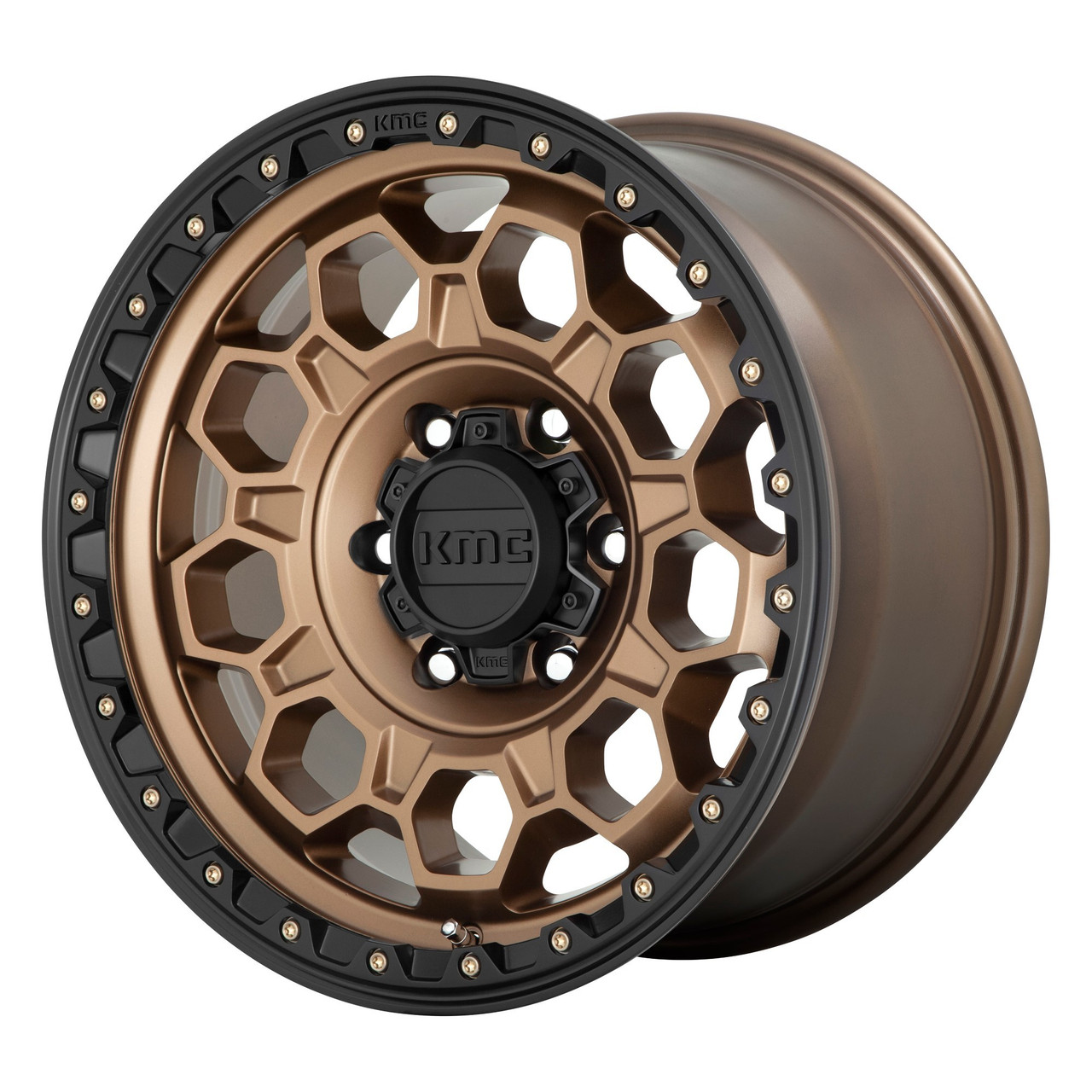 Set 4 KMC KM545 Trek 17x9 5x5 Matte Bronze With Black Lip Wheels 17" 18mm Rims