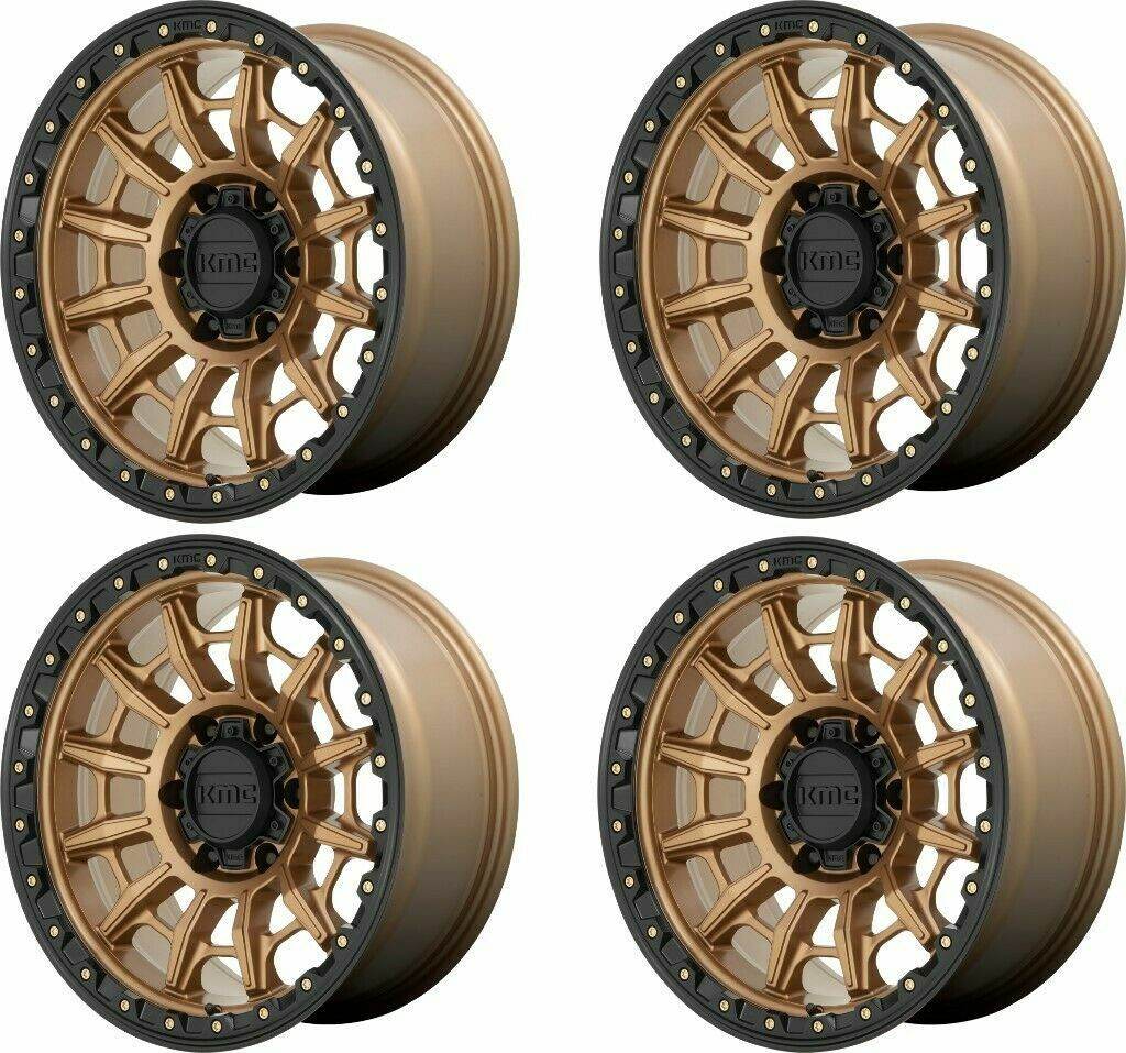 Set 4 KMC KM547 Carnage 17x9 6x5.5 Matte Bronze With Black Lip Wheels 17" -12mm