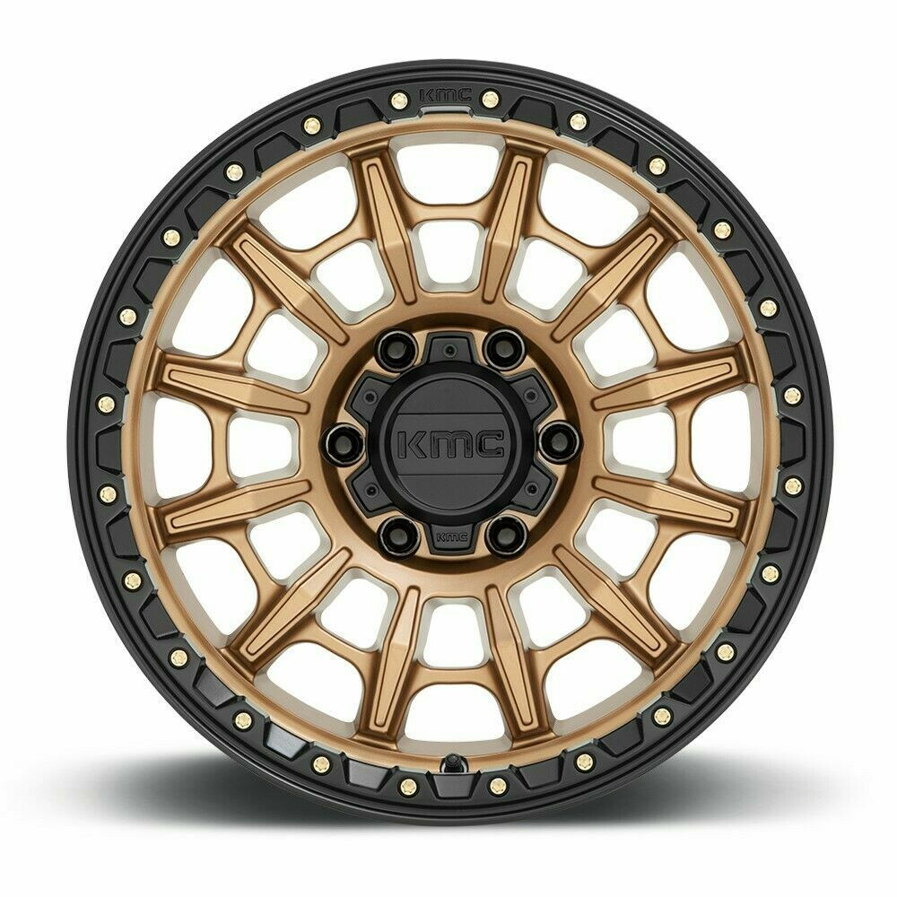 Set 4 KMC KM547 Carnage 17x9 6x5.5 Matte Bronze With Black Lip Wheels 17" -12mm