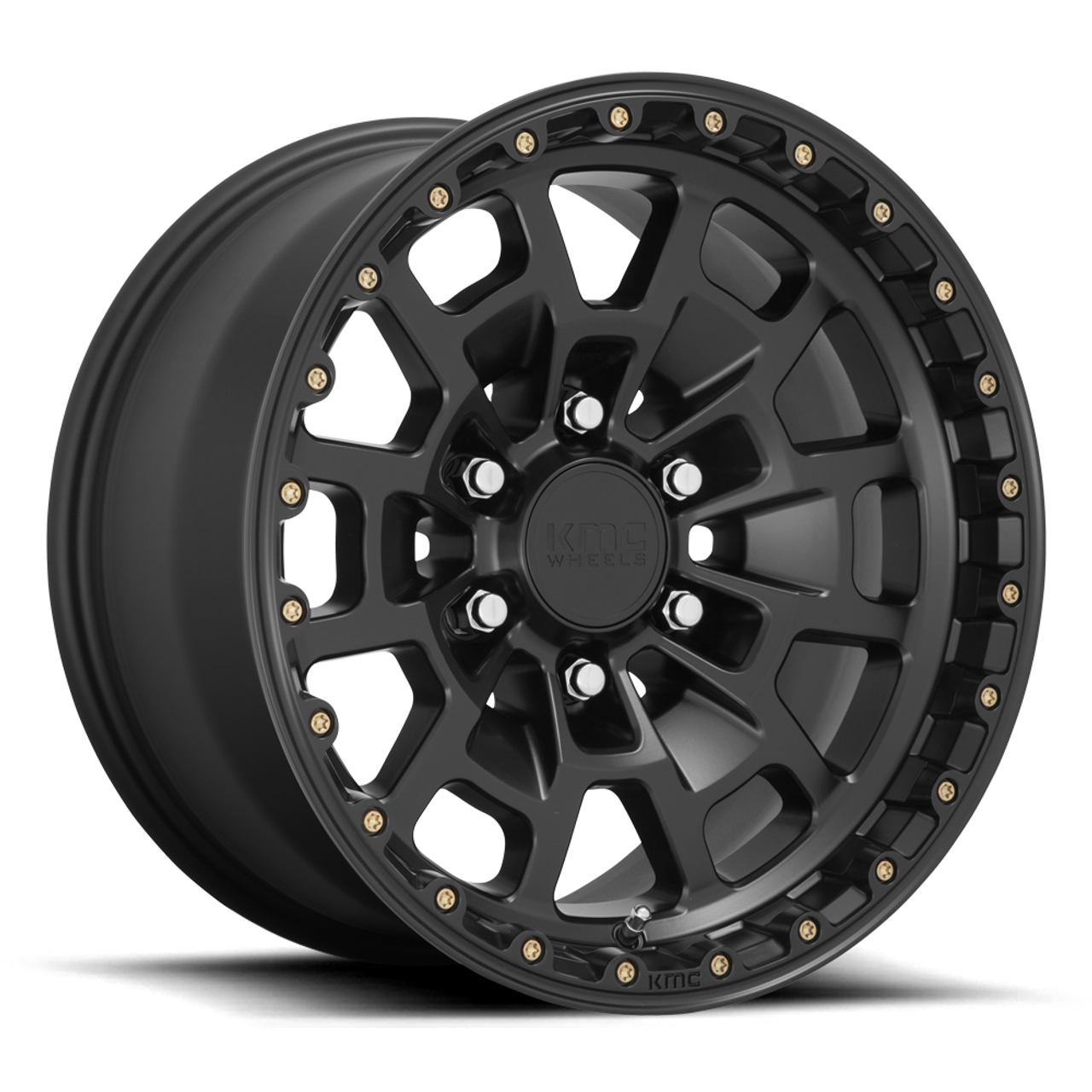 Set 4 KMC KM718 Summit 16x8 6x120 Satin Black Wheels 16" 0mm Rims