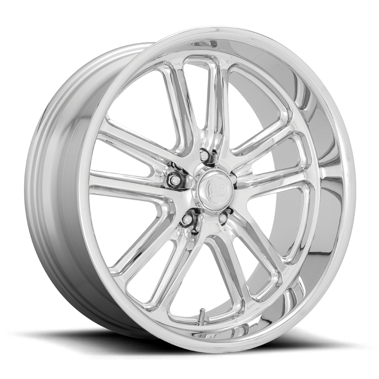 Set 4 US Mag U131 Bullet 24x9 5x4.75 Chrome Wheels 24" 1mm Rims