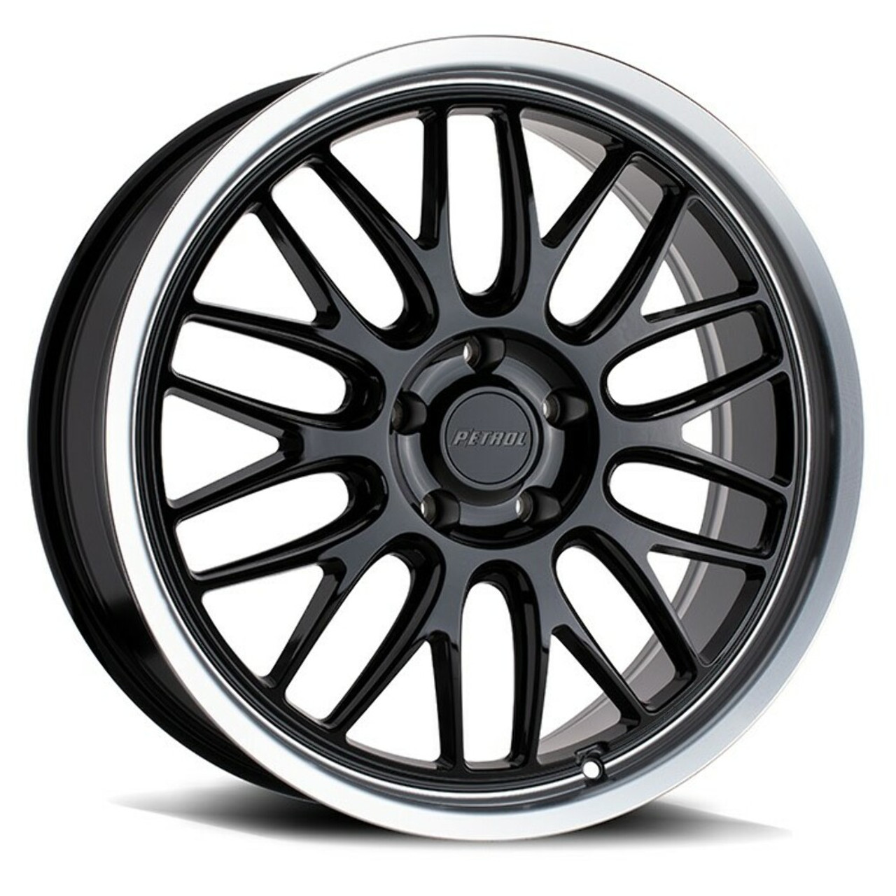 Set 4 Petrol P4C 18x8 5x105 Gloss Black W/ Machined Cut Lip Wheels 18" 40mm Rims