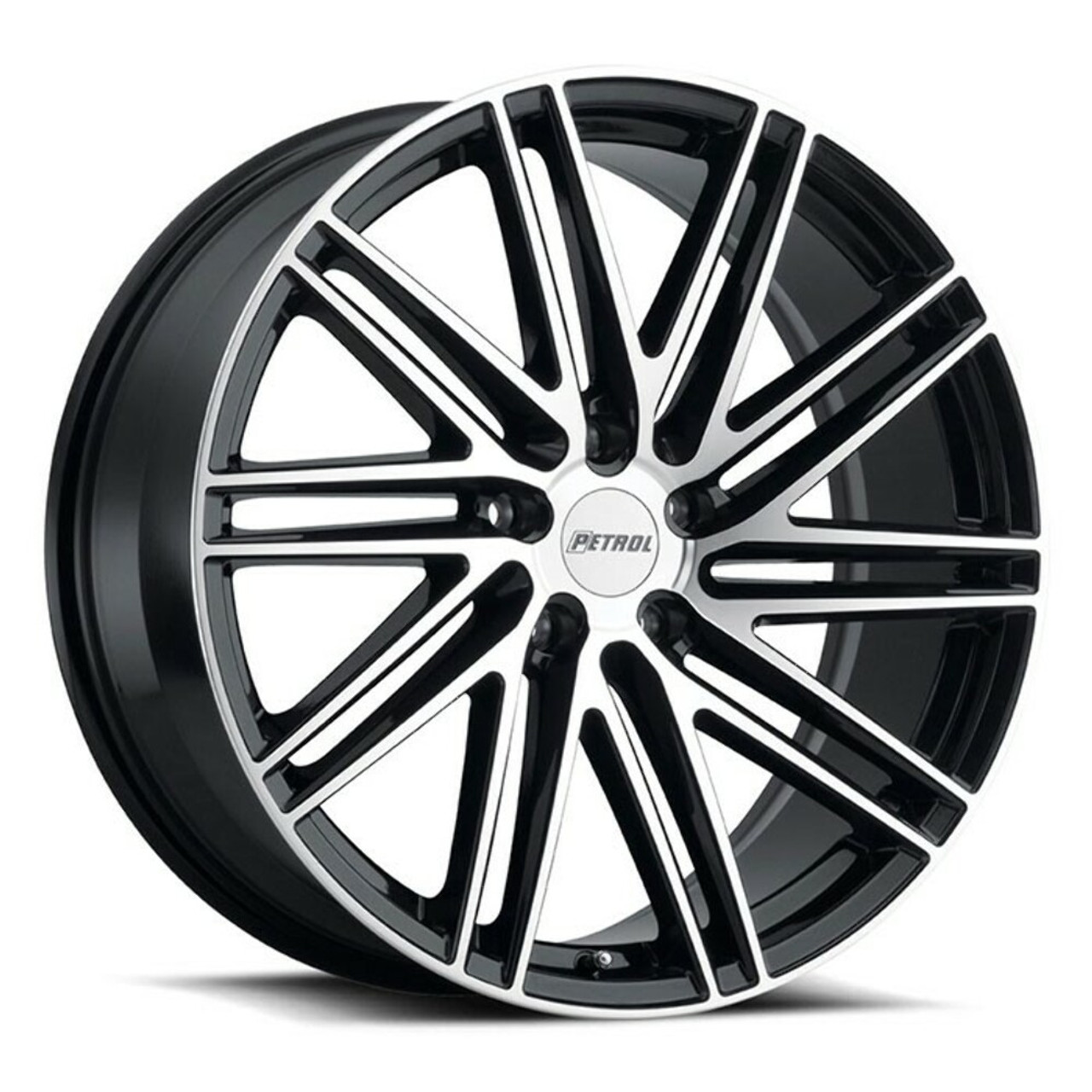Set 4 Petrol P1C 20x8.5 5x120 Gloss Black W/ Machined Face Wheels 20" 35mm Rims