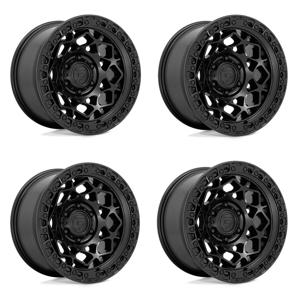 Set 4 Fuel  D786 Unit 17x9 6x5.5 Matte Black Matte Black Ring Wheels 17" 1mm