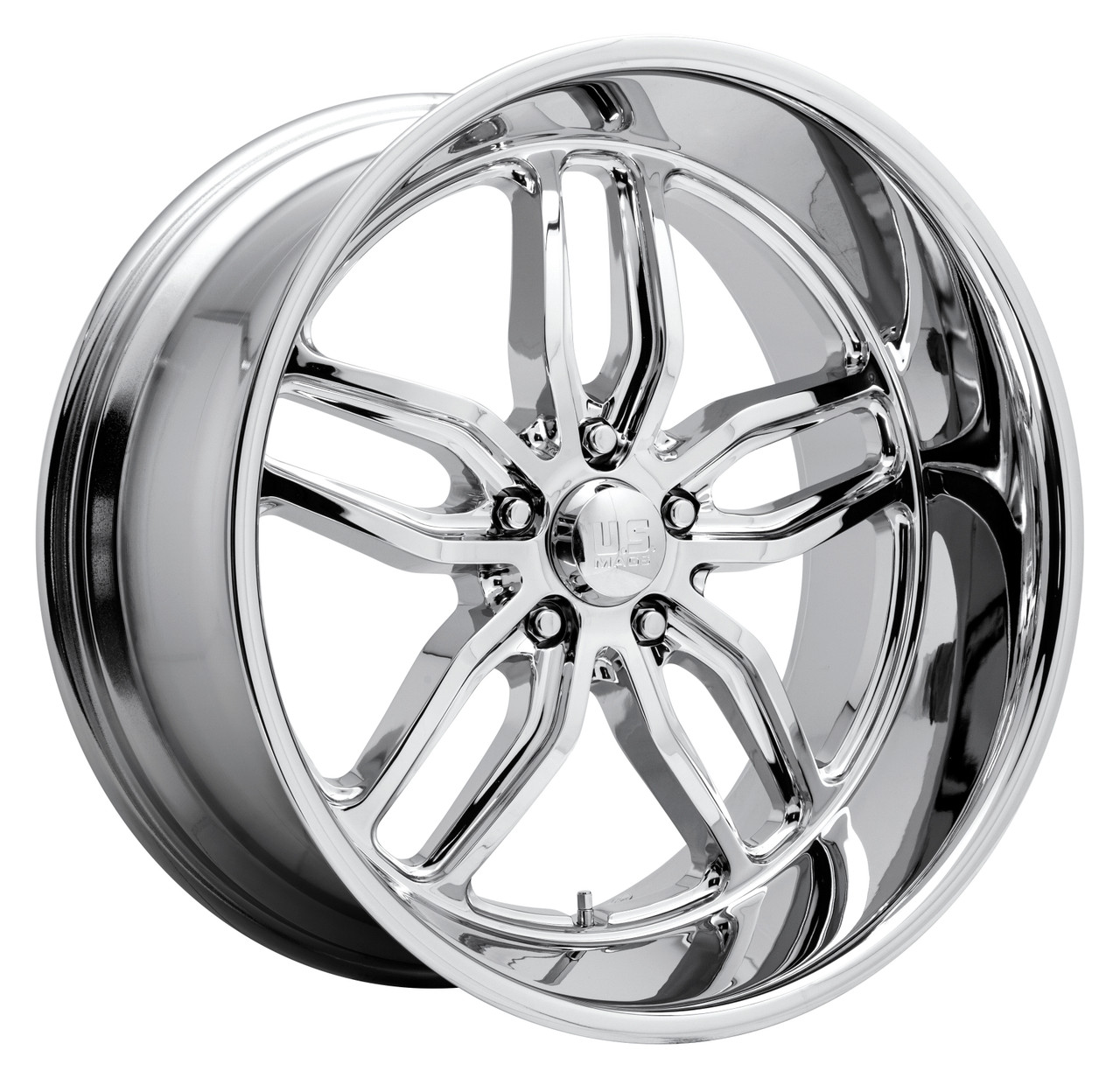 Set 4 US Mag U127 Cten 20x10 5x5 Chrome Plated Wheels 20" 1mm For Chevy GMC Rims