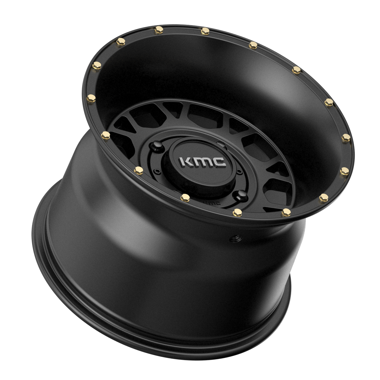 Set 4 KMC Powersports KS135 Grenade 14x10 4x156 Satin Black Wheels 14" 0mm Rims