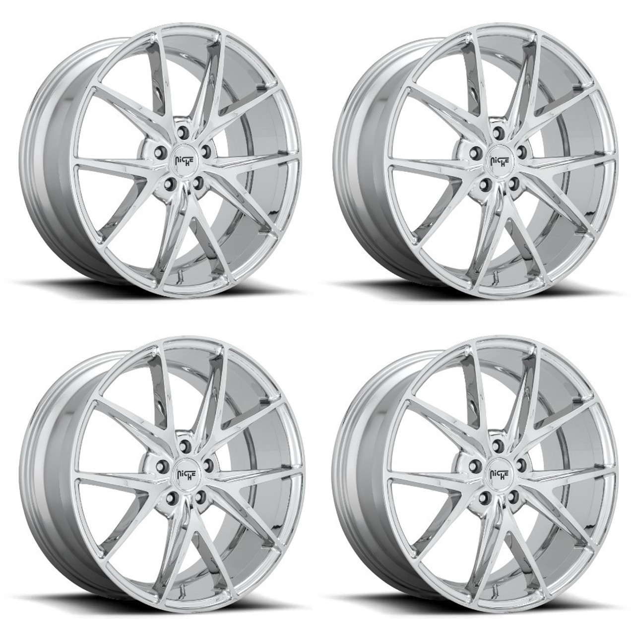 Set 4 Niche M248 Misano 18x8 5x4.5 Chrome Wheels 18" 40mm Rims