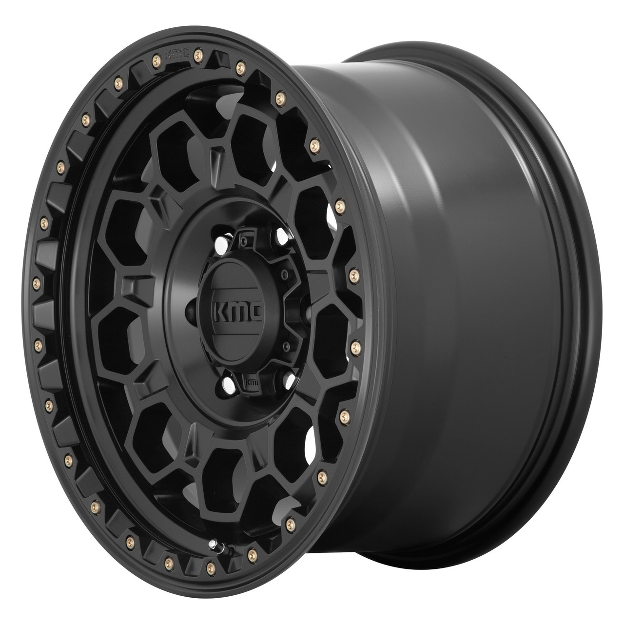 Set 4 KMC KM545 Trek 17x8 5x4.5 Satin Black Wheels 17" 35mm Rims