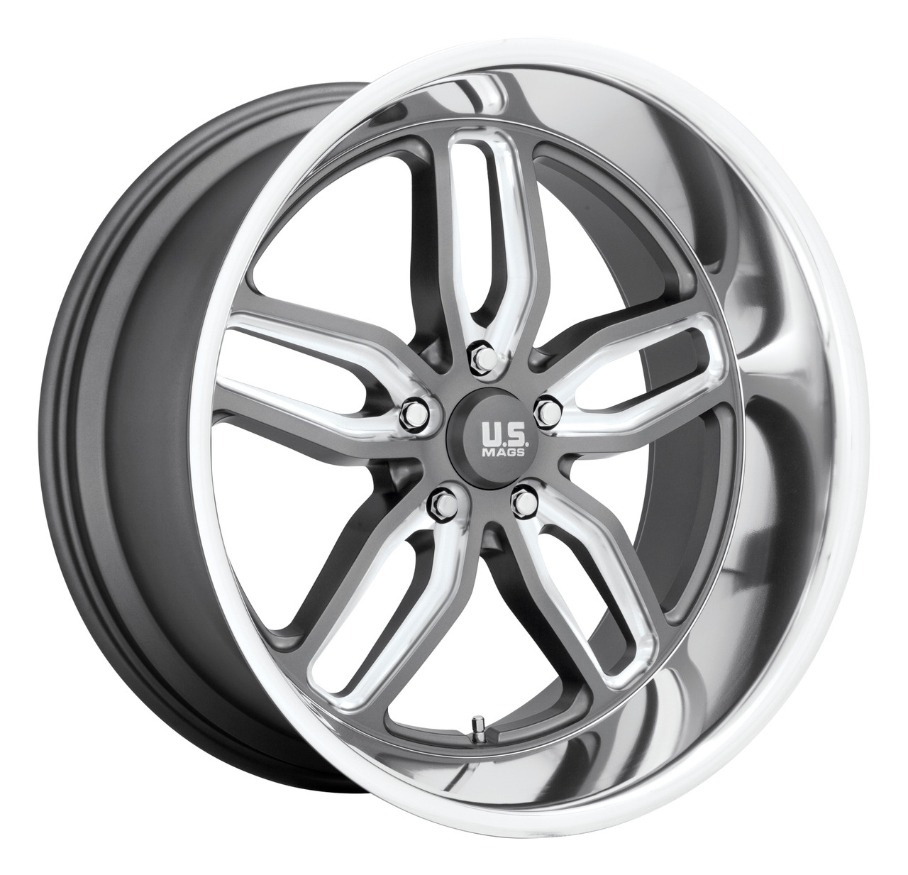 Set 4 US Mag U129 Cten 20x10 5x5 Matte Gunmetal Milled Wheels 20" 1mm Rims