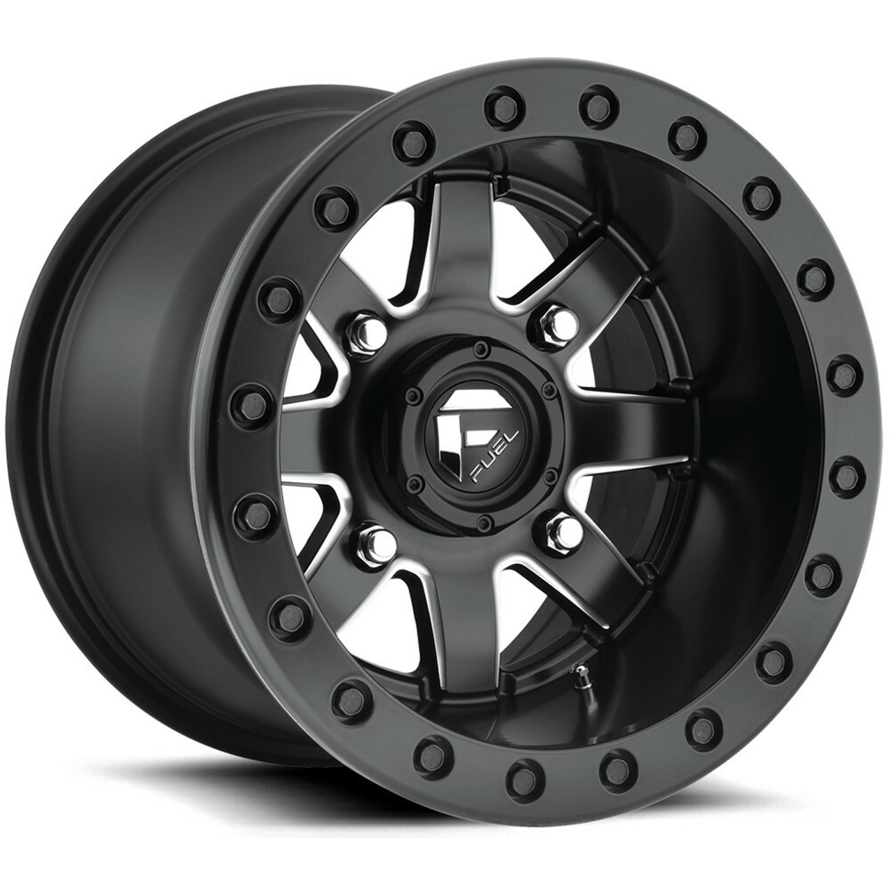 Set 4 Fuel UTV D938 Maverick Beadlock 15x7 4x137 Black Milled Wheels 15" 38mm