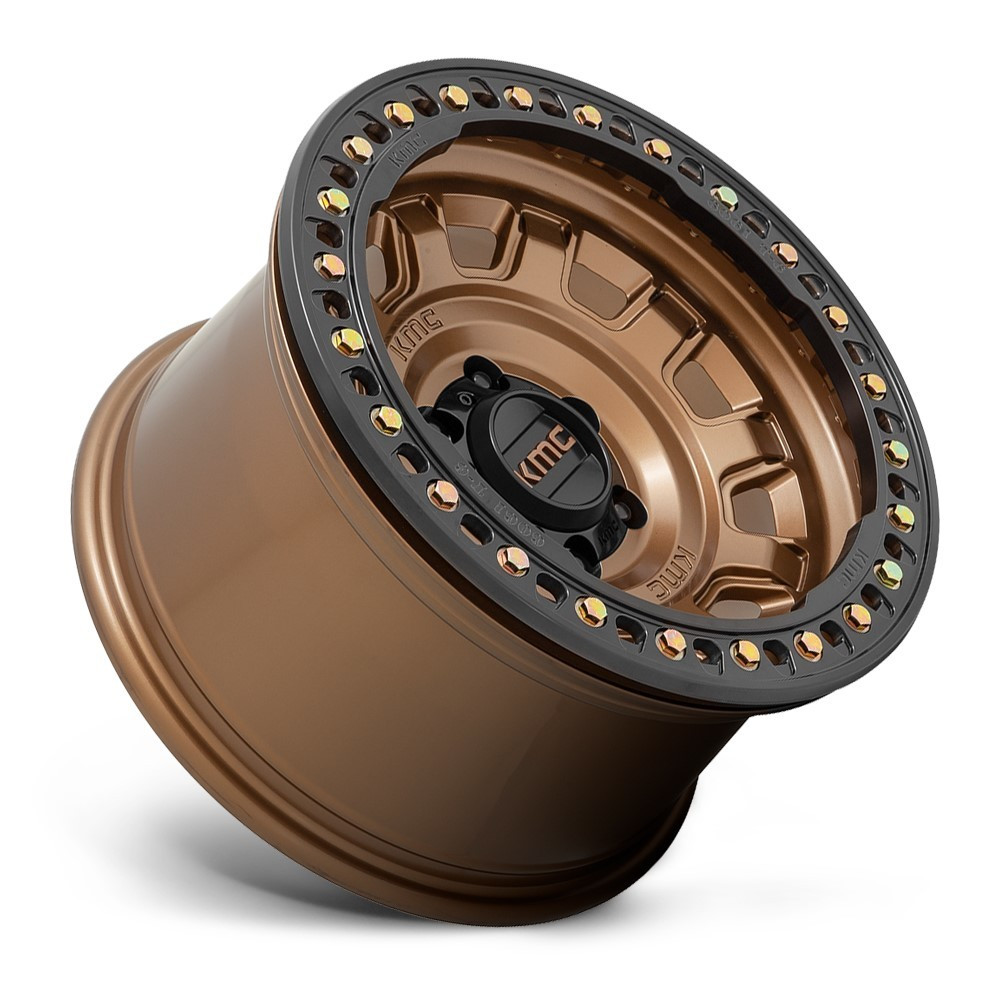 Set 4 17" KMC KM236 Tank Beadlock 17x9 8x170 Matte Bronze Wheels -38mm Rims
