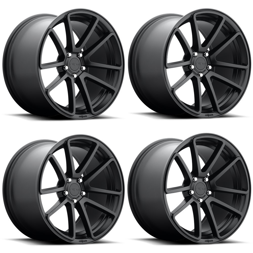 Set 4 18" Rotiform R122 SPF 18x8.5 5x112 Matte Black Wheels 35mm Rims