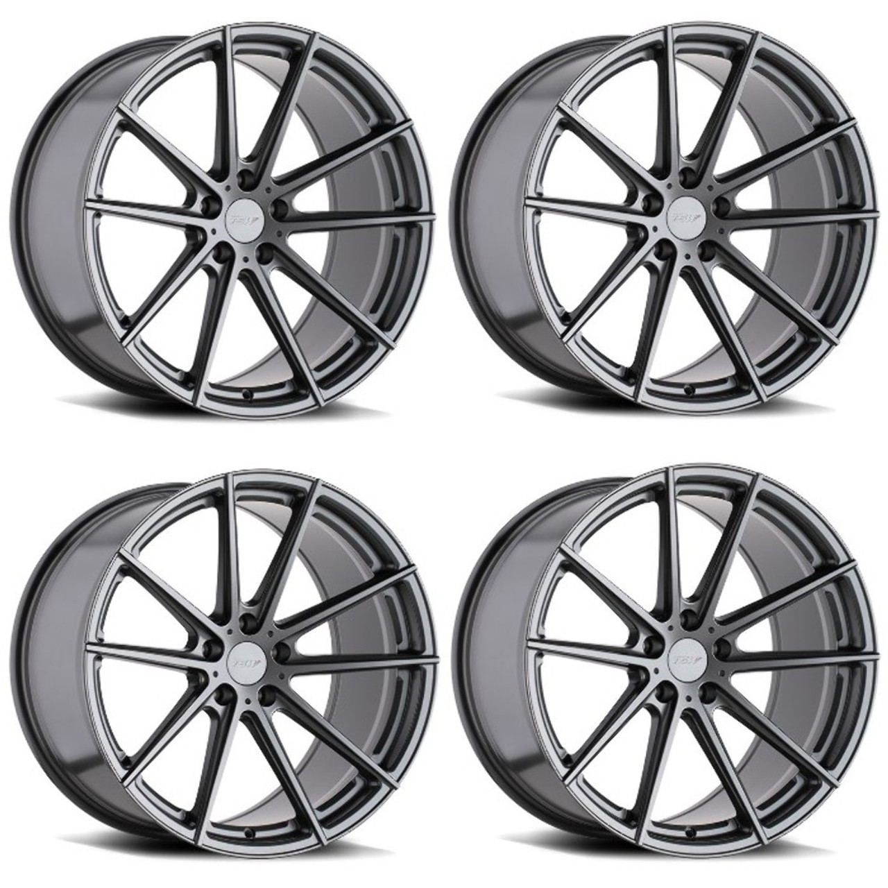 Set 4 TSW Bathurst 19x8.5 5x4.5 Gloss Gunmetal Wheels 19" 15mm Rims