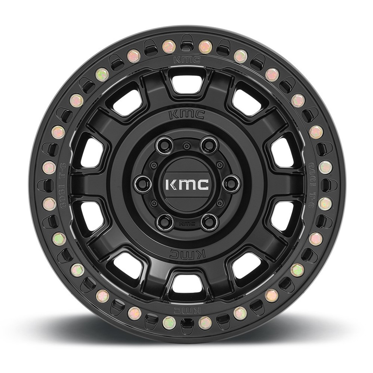 Set 4 KMC KM236 Tank Beadlock 17x9 8x170 Satin Black Wheels 17" -38mm Rims