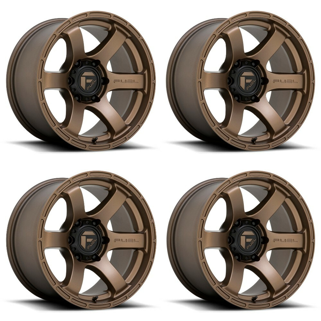 Set 4 Fuel D768 Rush 18x9 6x5.5 Matte Bronze Wheels 18" -12mm Rims