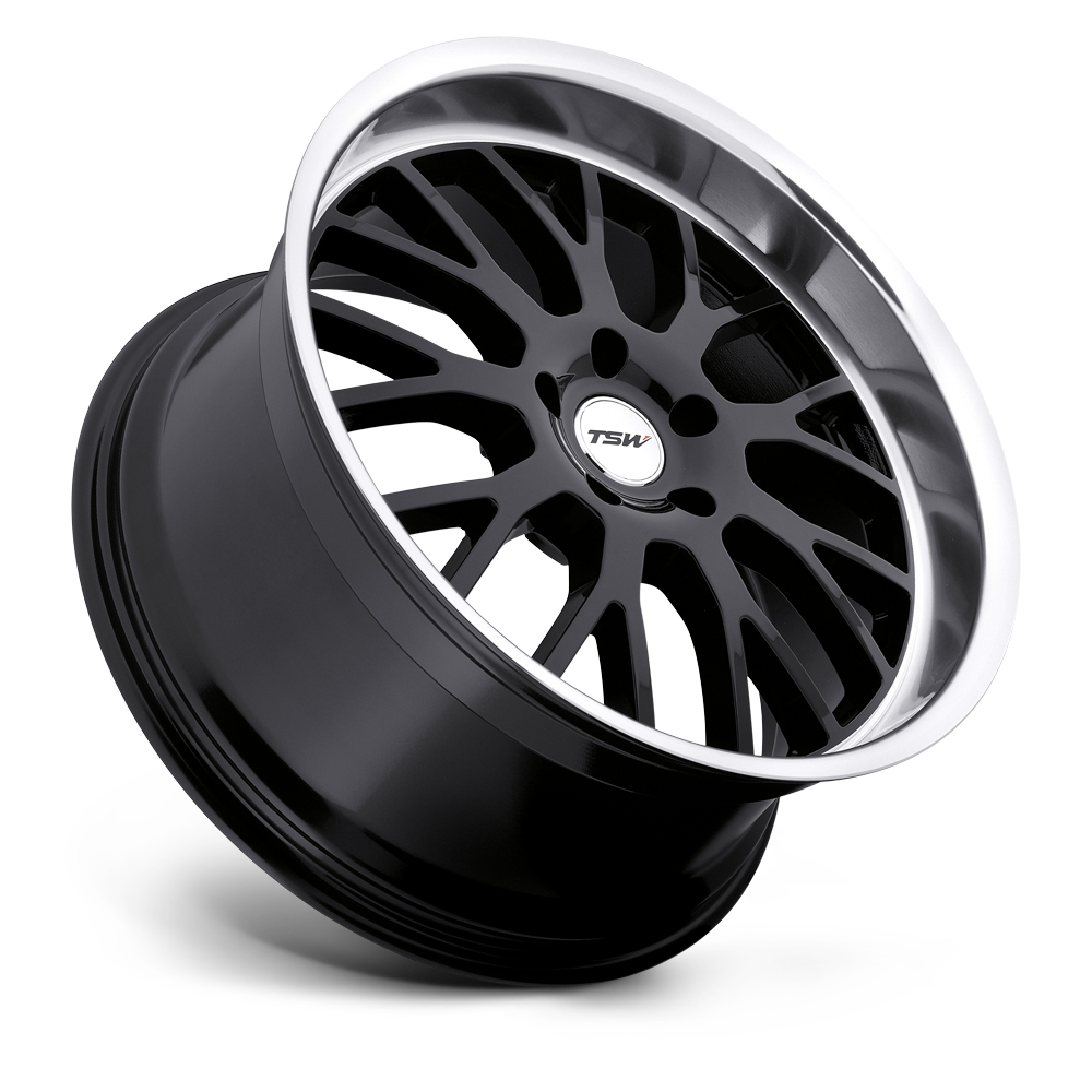 TSW Tremblant 20x10 5x120 Gloss Black W/ Mirror Cut Lip Wheel 20" 25mm Rim
