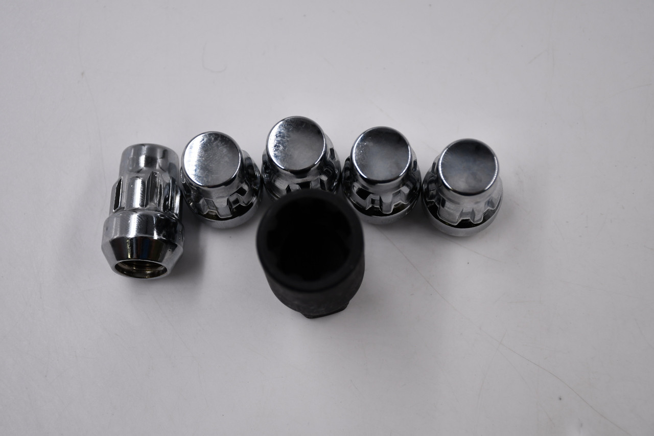 Set 4 1/2" Chrome 1.38" Long Closed Spline Unique Wheel Lock Key 1/2-20