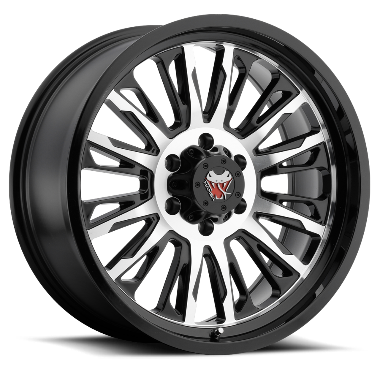 18" Mamba 593MB M21 18x9 8x6.5 Gloss Black with Machined Face Wheel 0mm Rim