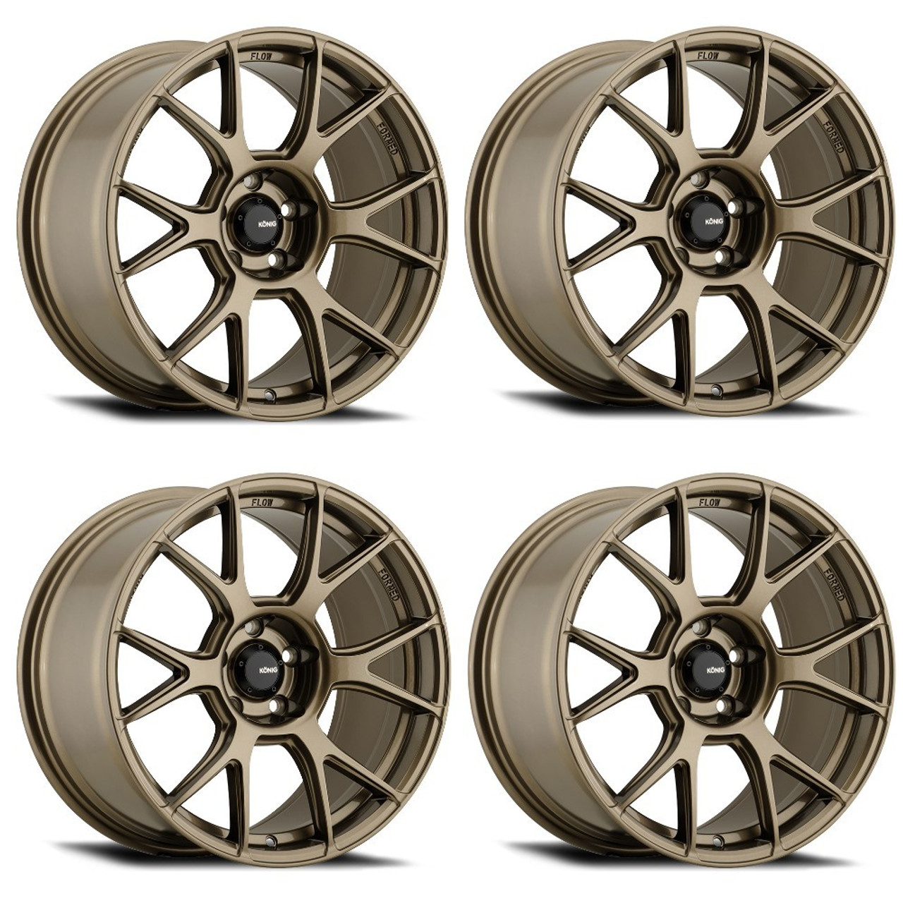 Set 4 18" Konig 56BZ Ampliform  18x8.5 Wheels 5x4.50 +45mm