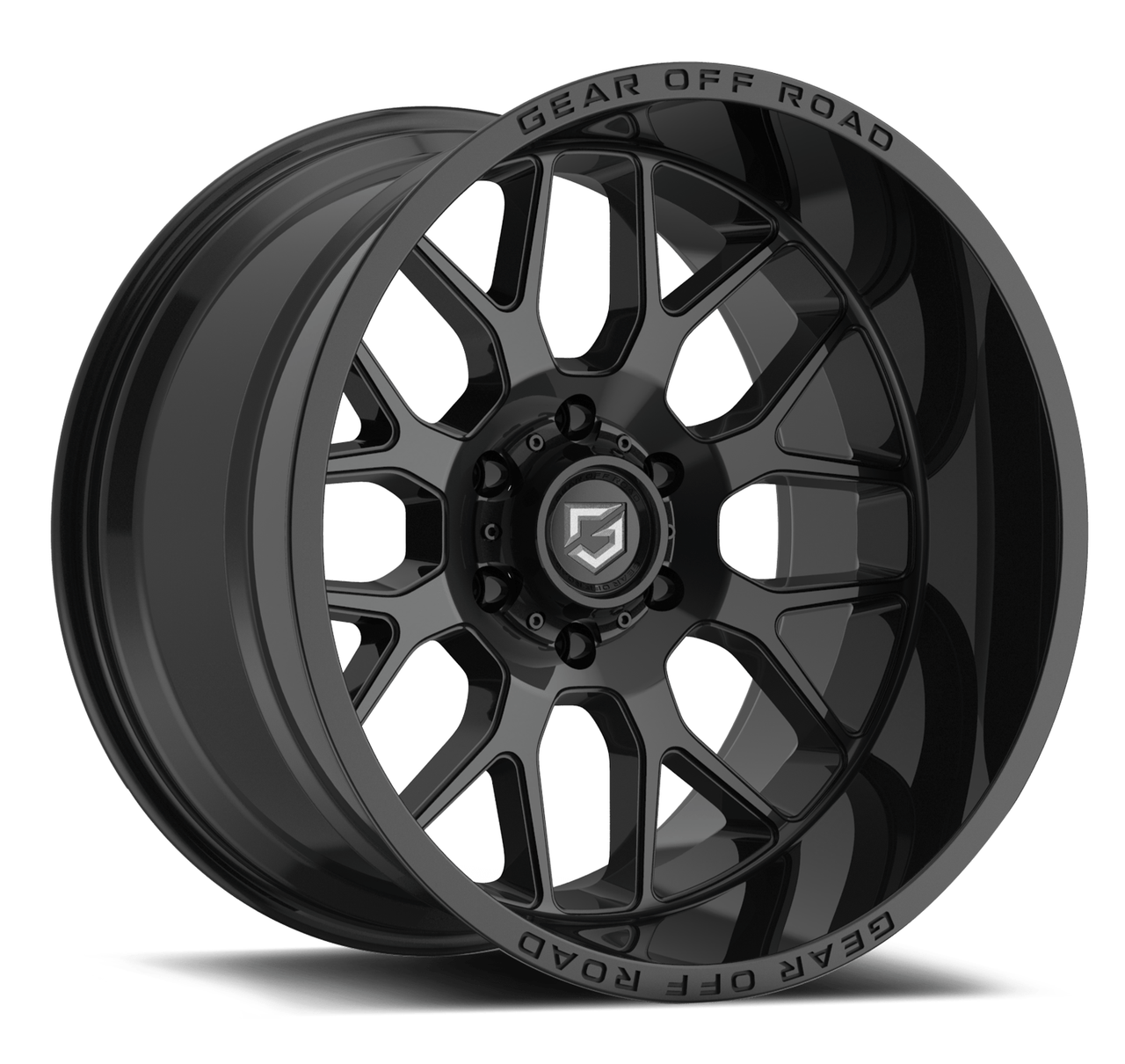 18" Gear Off Road 763B Raid 18x9 8x6.5 Gloss Black with Lip Logo Wheel 18mm Rim