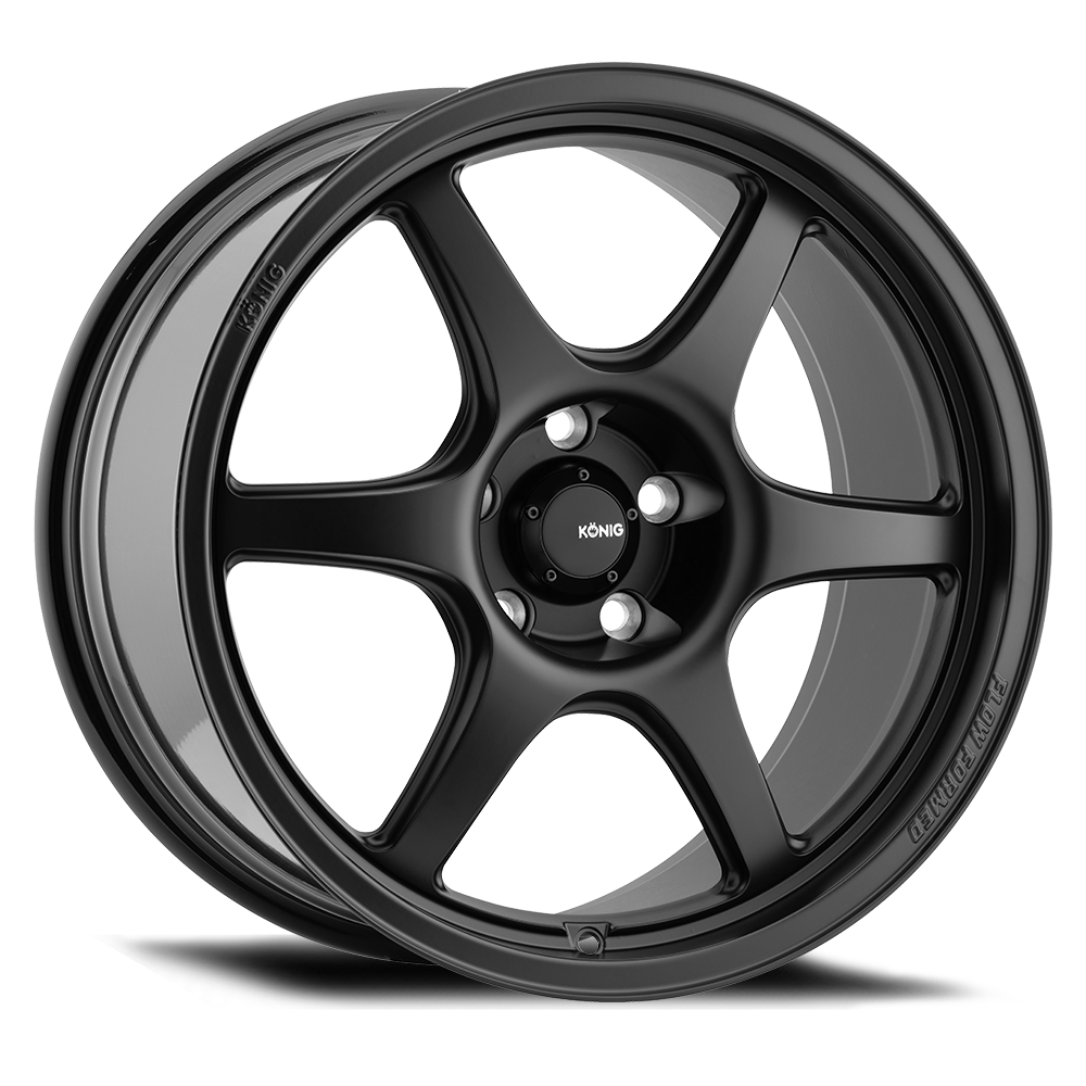 18" Konig 106B Hexaform 18x8.5 5x114.3 Matte Black Wheel 43mm Rim