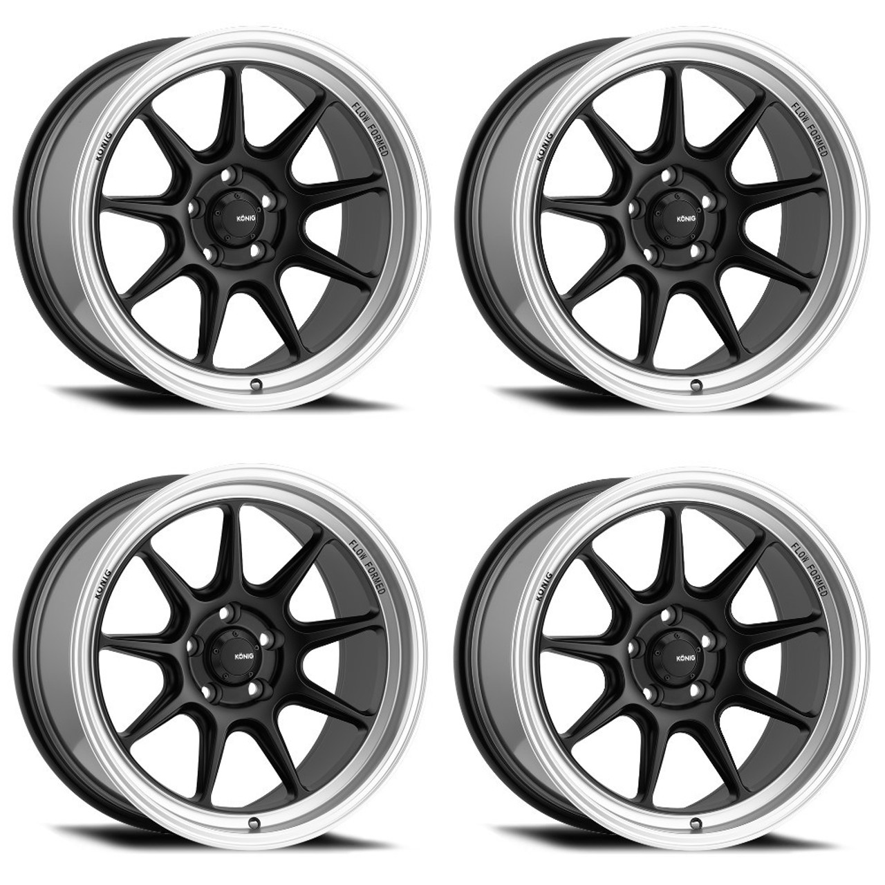 Set 4 19" Konig 105MB Countergram  19x9.5 Wheels 5x4.50 +25mm