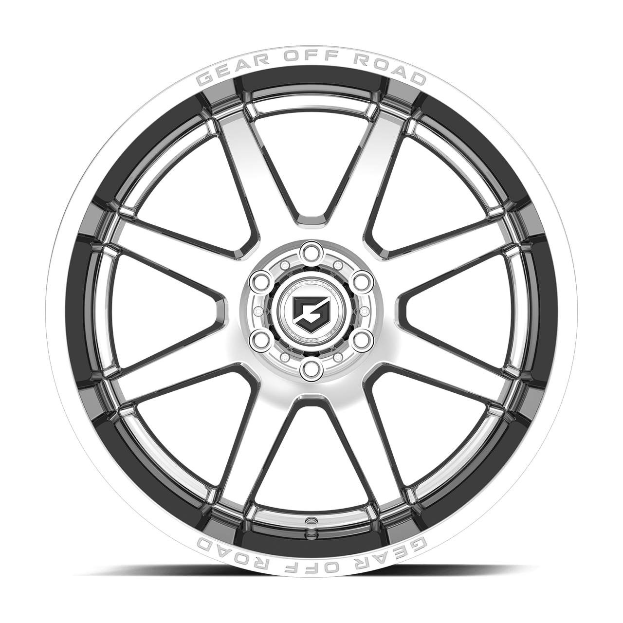 22" Gear Off Road 762C Pivot 22x12 8x180 Chrome Plated Lip Logo Wheel -44mm Rim