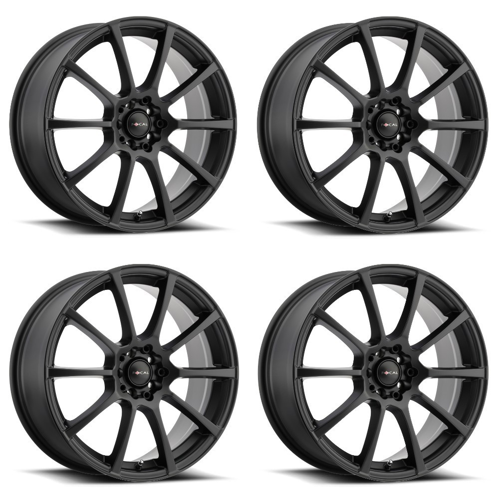 Set 4 18" Focal 448SB F-20 Satin Black 18x8 Wheels 5x108 5x115 40mm Street Rims