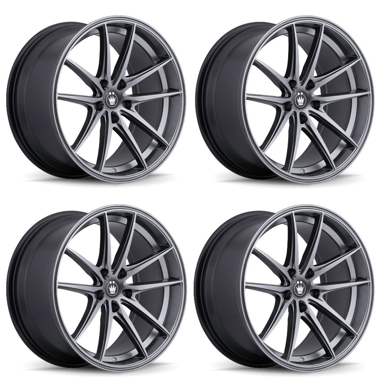 Set 4 17" Konig 37O Oversteer 17x8 5x108 Opal Wheels 45mm Rims
