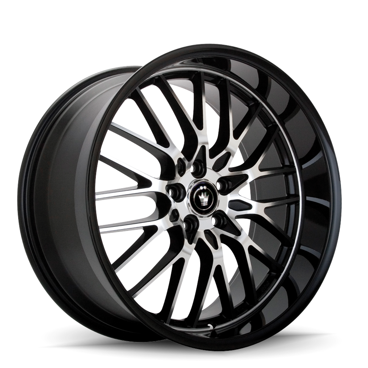 16" Konig 16MB Lace 16x7 4x100/108 Gloss Black with Machined Face Wheel 40mm Rim