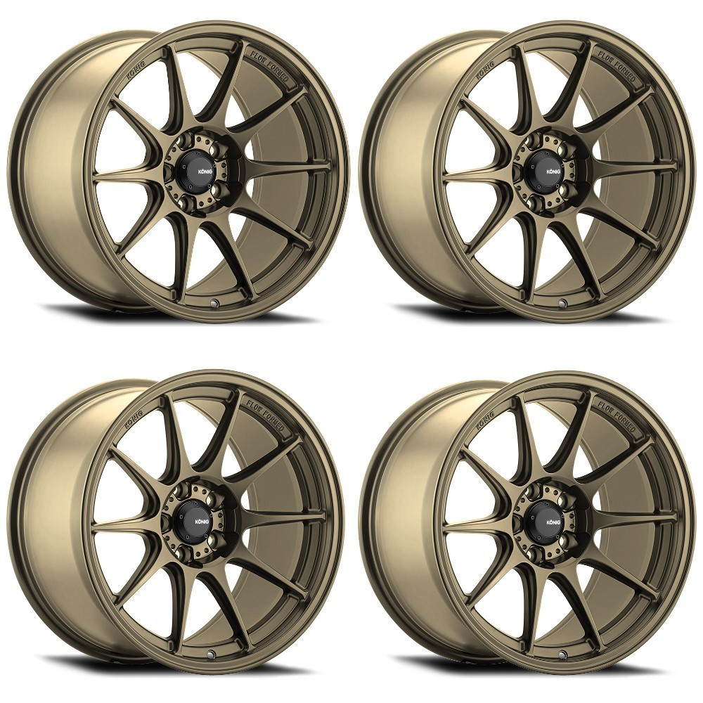 Set 4 18" Konig 57BZ Dekagram Gloss Bronze 18x8.5 Wheels 5x4.5 35mm Racing Rims