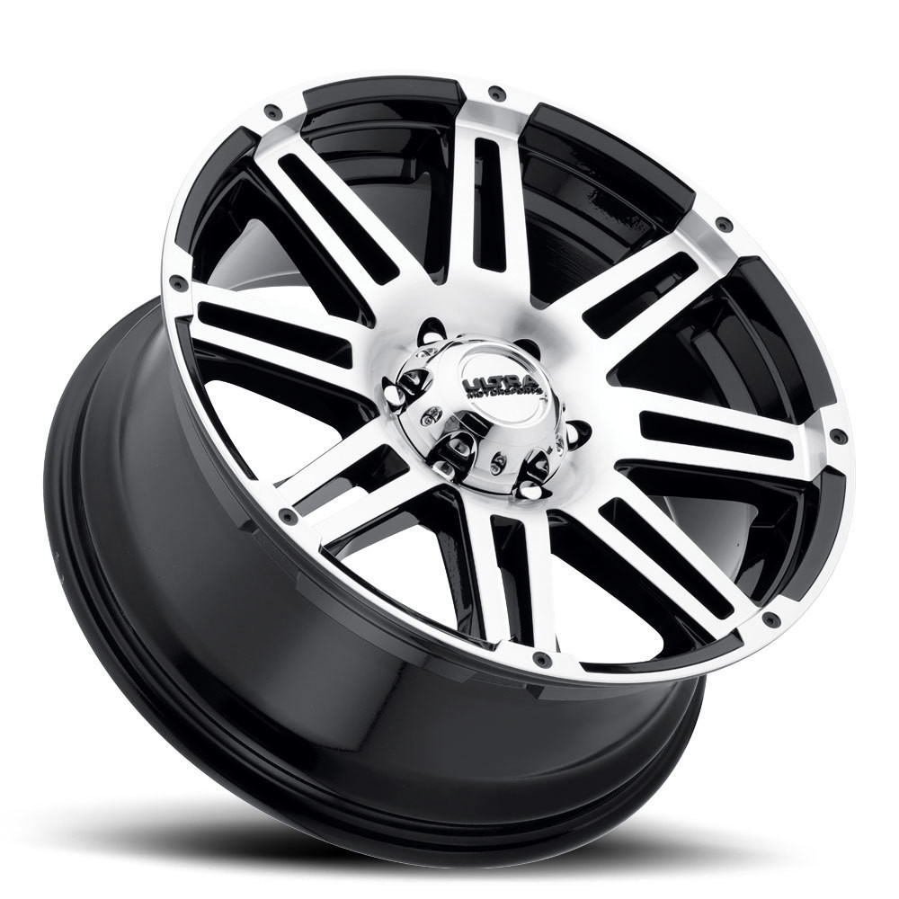 16" Ultra 226U Machine 16x8 6x4.5 Gloss Black Diamond Cut Face Wheel 10mm Rim