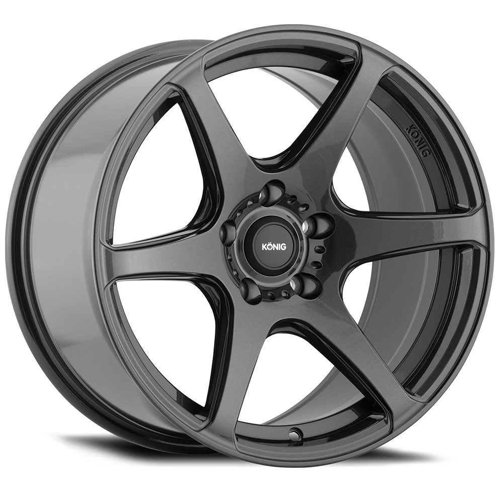 18" Konig 104GG Tandem 18x8 5x100 Gloss Graphite Wheel 43mm Rim