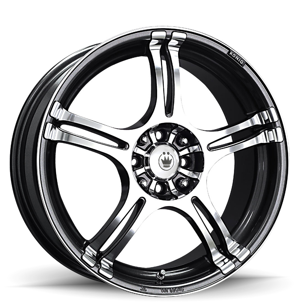 Set 4 17" Konig 48A Incident  17x7 Wheels 5x100 5x4.5 40mm Rims 48A-1N77T04406