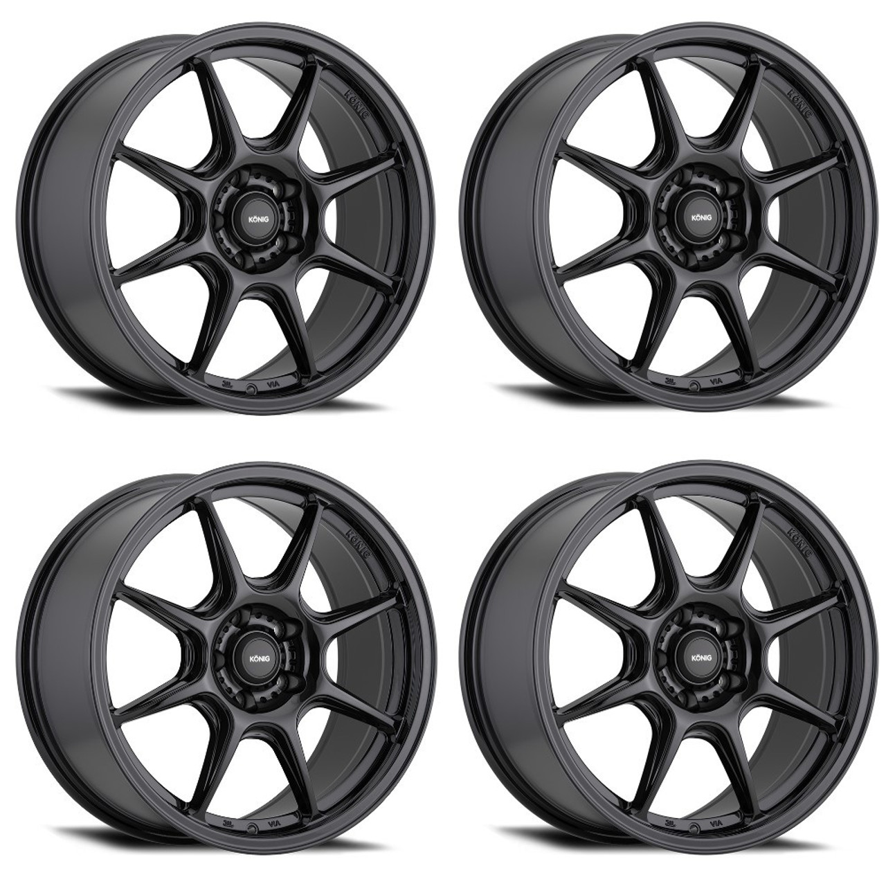 Set 4 17" Konig 102B Lockout 17x8 Wheels 5x112 43mm Rims 102B-LK87512435