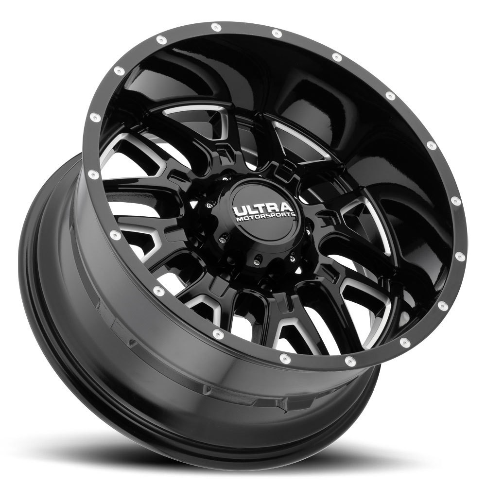 20" Ultra 203BM Hunter 20x10 8x6.5 Gloss Black CNC Milled Clear-Coat Wheel -25mm