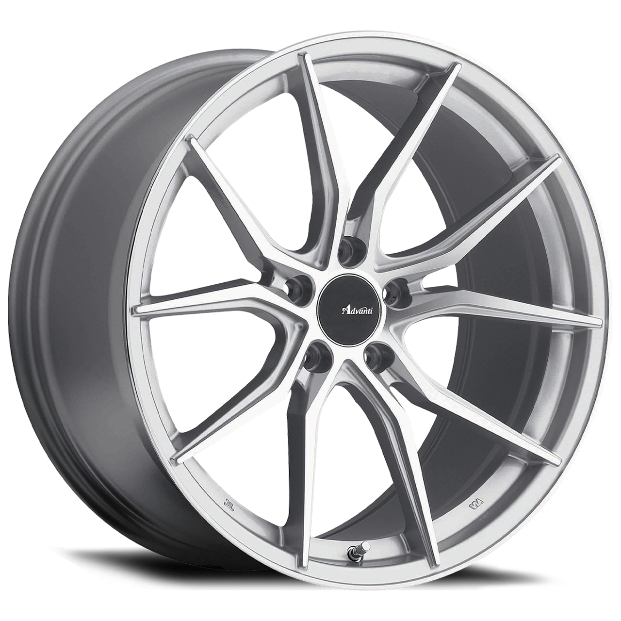 Set 4 19" Advanti Racing 80S Hybris  19x8.5 Silver Machined Wheels 5x112 +45mm