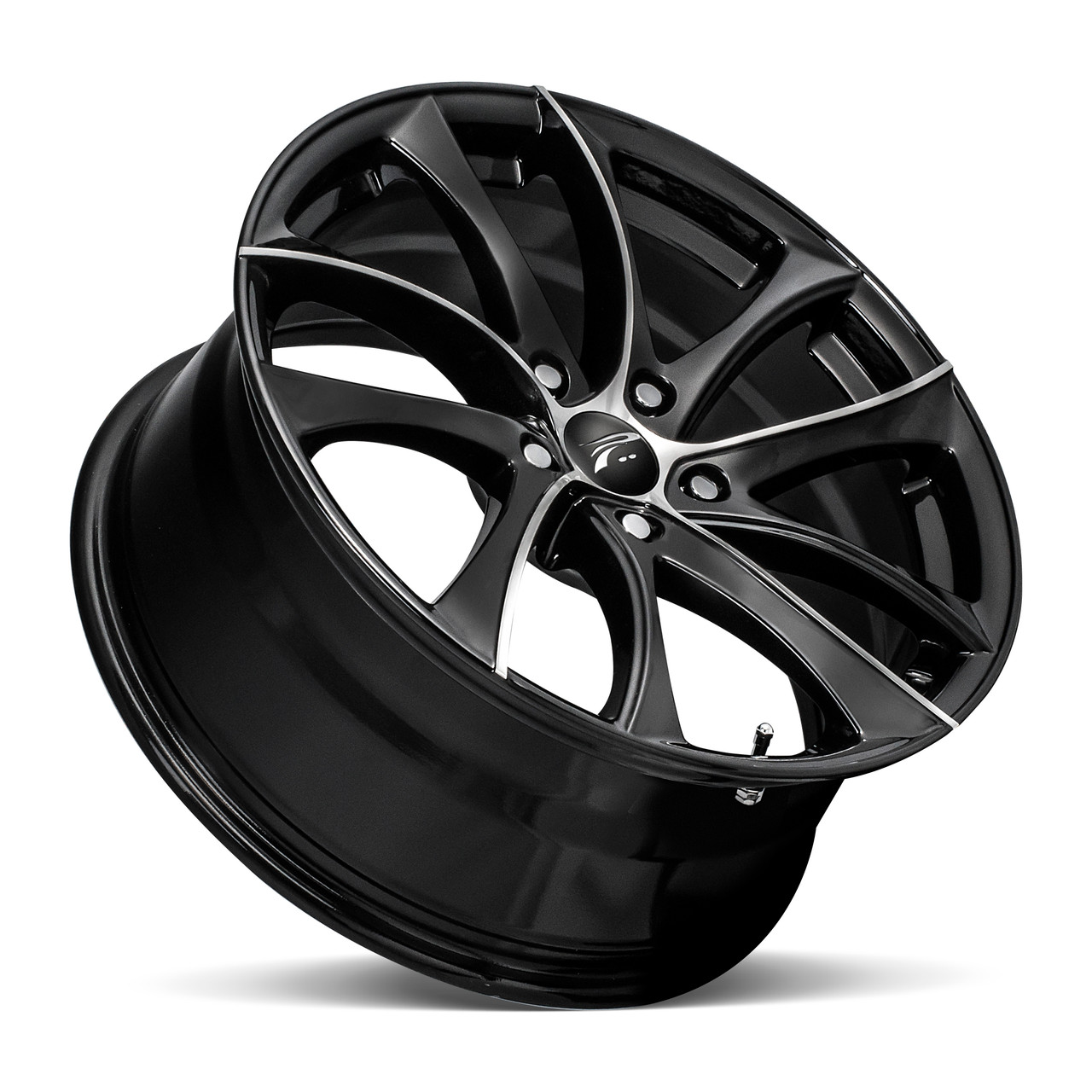 17" Platinum 438U Gyro 17x7.5 5x110 Gloss Black Diamond Cut Face Wheel 35mm Rim