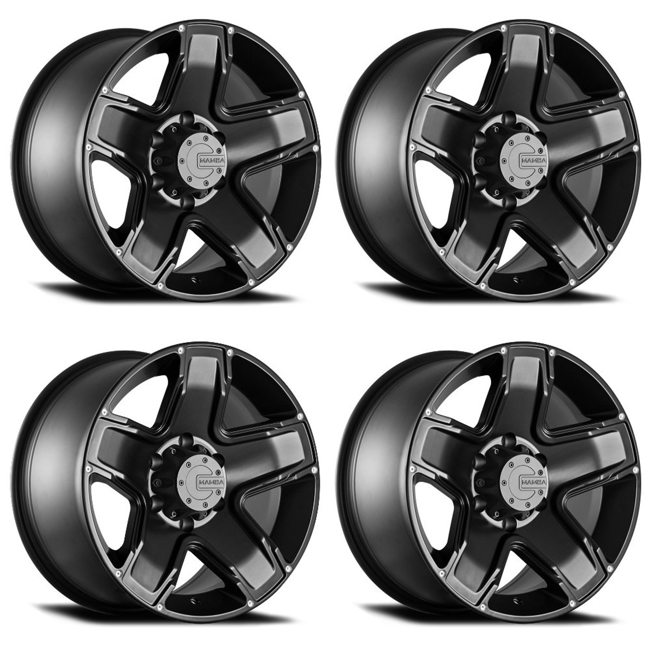 Set 4 16" Mamba 585B M13  16x8 Wheels 5x5.00 +06mm