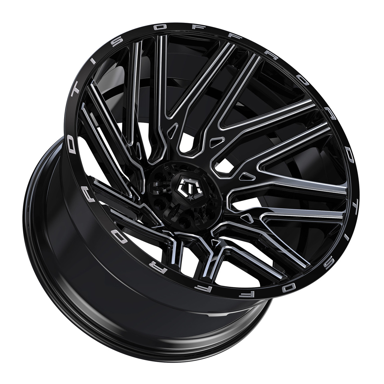 22" TIS 554BM 22x10 6x135 6x5.5 Gloss Black w/ Milled Accents Wheel -19mm Rim