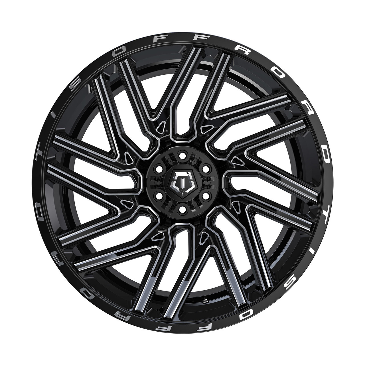 22" TIS 554BM 22x10 6x135 6x5.5 Gloss Black w/ Milled Accents Wheel -19mm Rim